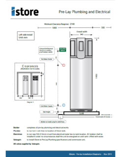 iStore 180L Rough-in Diagram (Installation)