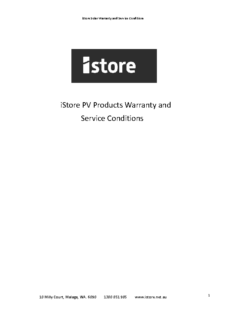 iStore PV Product Warranty April 2024