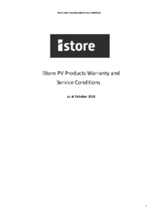 iStore PV Products Warranty – October 2024