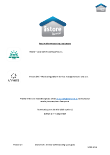 iStore Home Commissioning Quick Guide