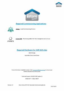iStore Home CSIP-AUS Commissioning Quick Guide