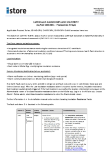iStore Earth Fault Alarm Compliance