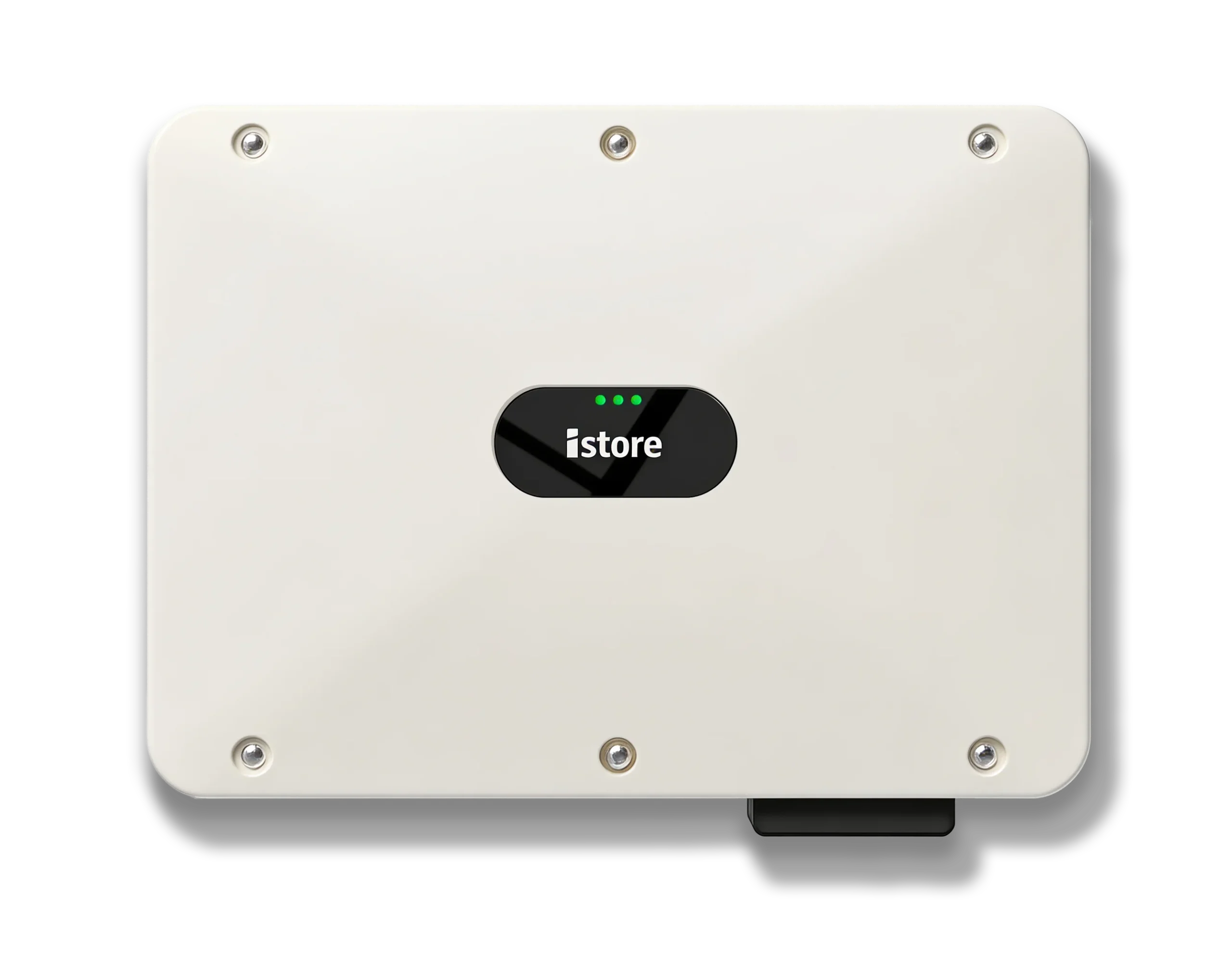 Front view of an iStore three-phase commercial solar inverter
