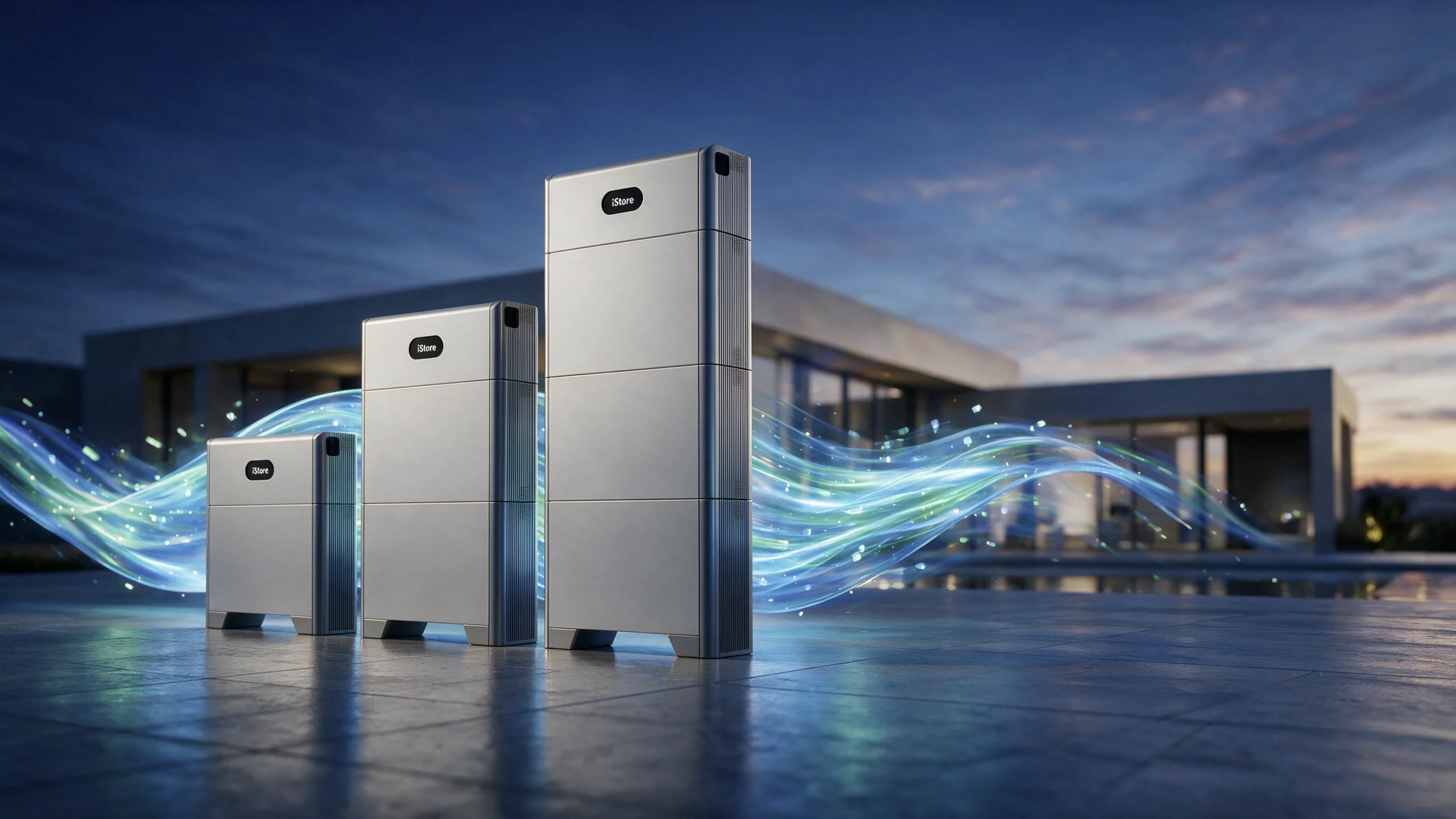 iStore modular solar battery configurations ranging from 5 to 30 kilowatt-hours